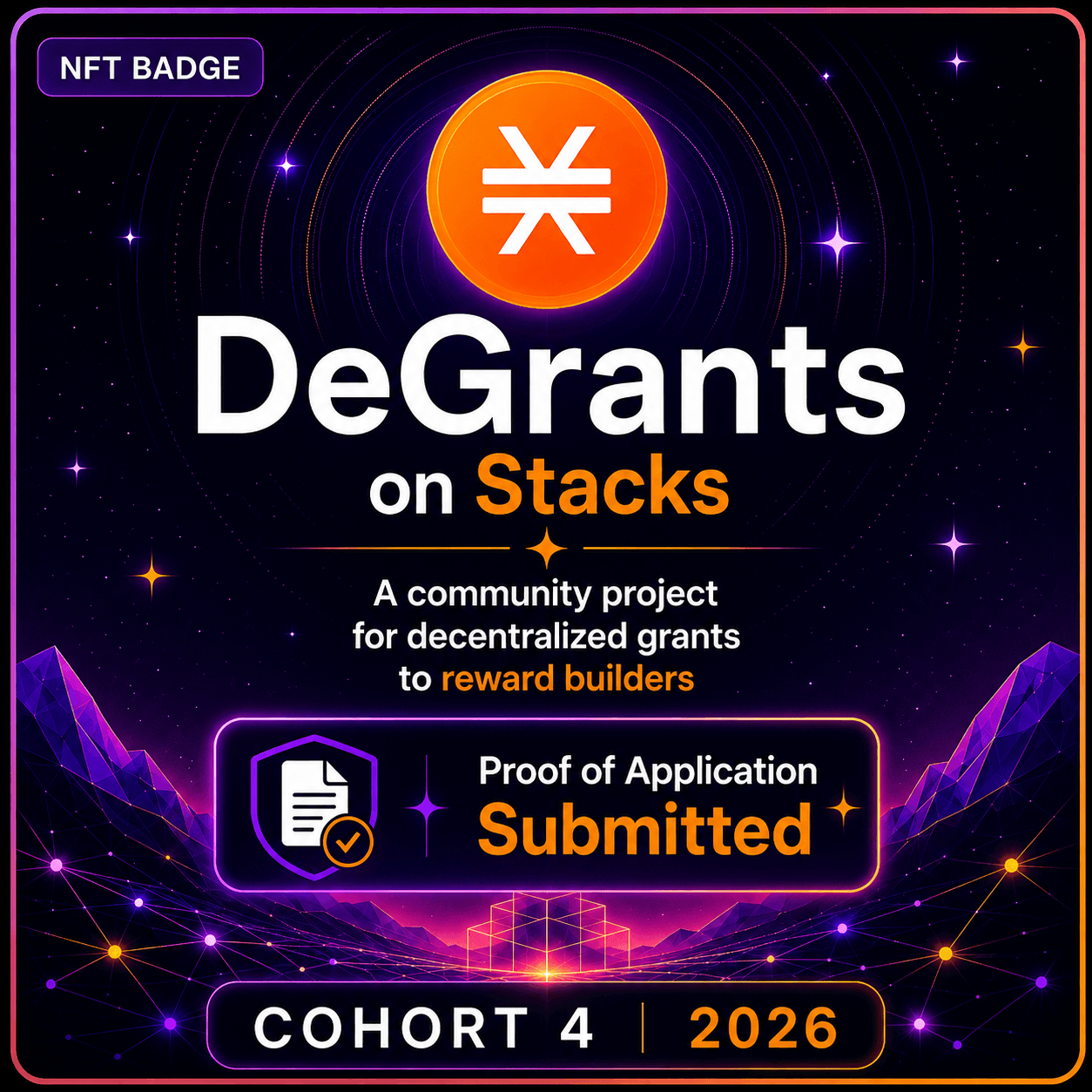DeGrants on Stacks Commemorative NFT Badge